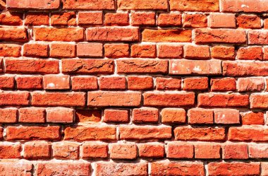 Kırmızı tuğlalı dış duvar arka planı, antik yapı