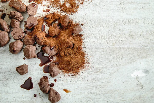 Chocolate Chocolate Polvo Sobre Mesa — Foto de Stock