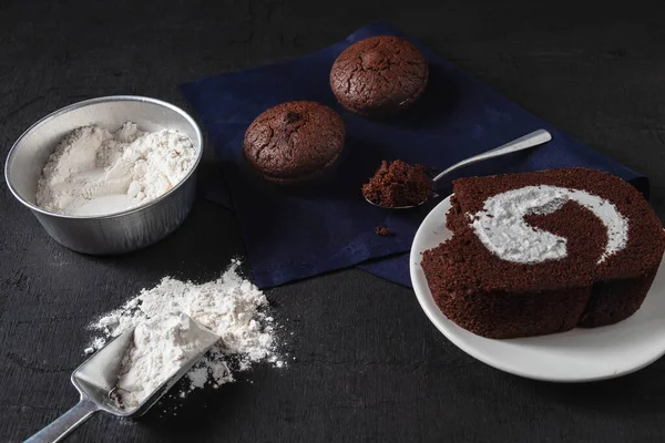 Bakkerij Bereiden Voor Chocolade Brownie Cake Maken — Stockfoto