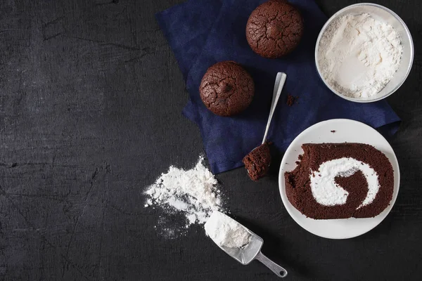 Panadería Prepararse Para Hacer Pastel Chocolate Brownie — Foto de Stock