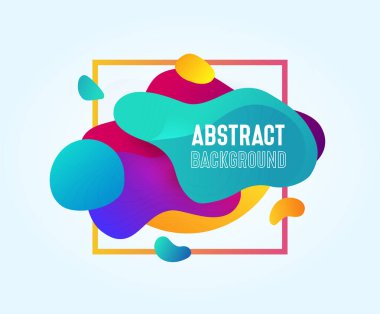 Modern renkli arka plan kompozisyonu. Metnin için grafik tasarım çerçevesi. Satış ve promosyon için soyut grafikler. Renkli gradyan sıvı vektör çizimi. Reklam gönderileri için iyi bir kullanım.