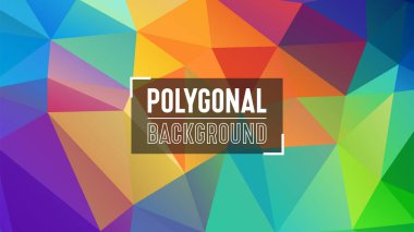 Çokgen geometrik arkaplan. Düşük polimerli üçgenler mozaik. Soyut kristaller arka plan. Web, sunumlar ve baskılar için vektör şablon üçgeni deseni.