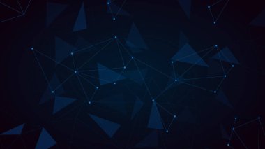 Ağ bağlantısı yapısı. Soyut geometrik arkaplan karışıklığı. Gelecekçi teknoloji tarzı. Veri bağlantısı kavramı.