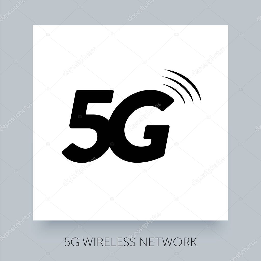 5G logo sign. New wireless internet wifi connection symbol. Global network high speed network. Minimal vector logo for your design. 