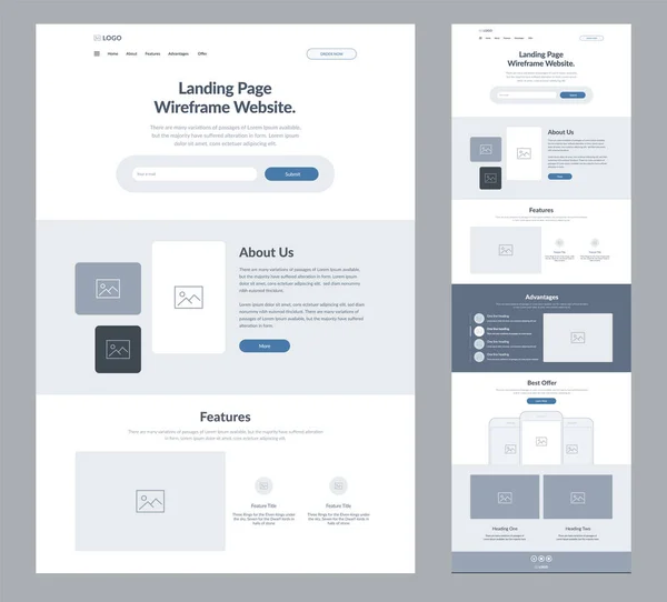 İniş sayfası kablo tasarımı. Bir sayfa site şablonu. Modern tepkili tasarım. UX UI web sitesi iş için doruk noktası.