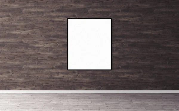 White Blank Poster Slim Frame Wall Empty Mock You Design — Stock Photo, Image