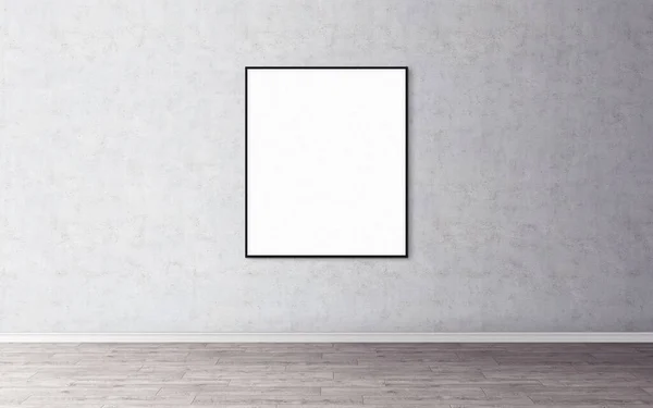 White Blank Poster Slim Frame Wall Empty Mock You Design — Stock Photo, Image