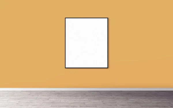 White Blank Poster Slim Frame Wall Empty Mock You Design — Stock Photo, Image