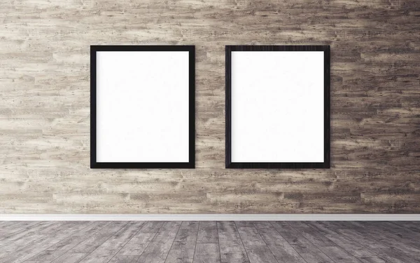 White Posters Frame Wall Mock You Design Preview Good Use — Stock Photo, Image