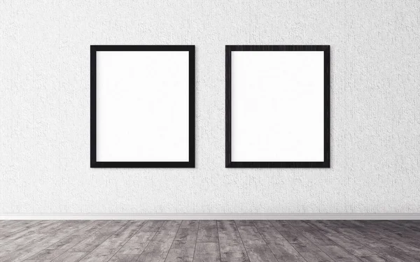 White Posters Frame Wall Mock You Design Preview Good Use — Stock Photo, Image