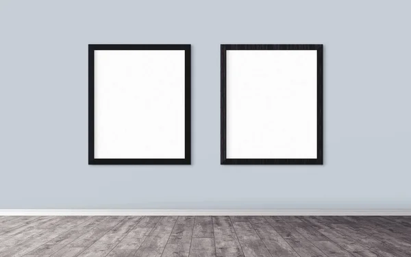 White Posters Frame Wall Mock You Design Preview Good Use — Stock Photo, Image