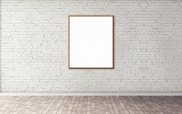 White Blank Poster Frame Wall Empty Mockup You Preview Good — Stock Photo, Image