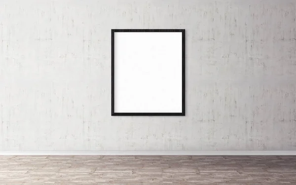 Fehér Üres Poszter Kerettel Falon Üres Mockup Tervezői Előzeteshez Minőségű — Stock Fotó