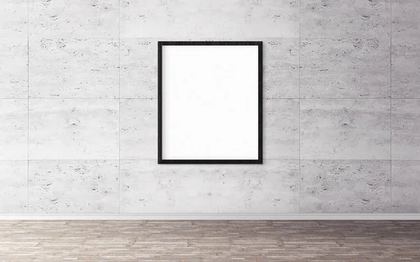 Білий Порожній Плакат Рамкою Стіні Порожній Макет Перегляду Дизайну Хороше — стокове фото