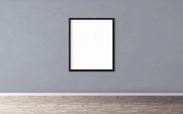 Biały Plakat Ramą Ścianie Opróżniony Makieta Dla Ciebie Podgląd Projektu — Zdjęcie stockowe