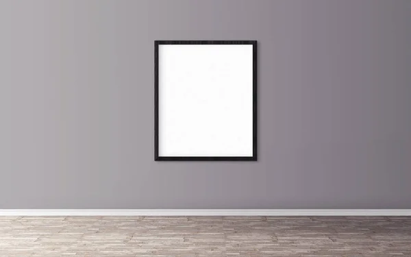 Witte Blanco Poster Met Frame Aan Muur Lege Mockup Voor — Stockfoto