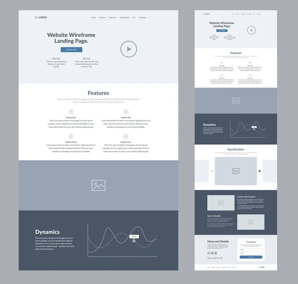 Website Landing Page Design Für Unternehmen Eine Seitenvorlage Für Das — Stockvektor