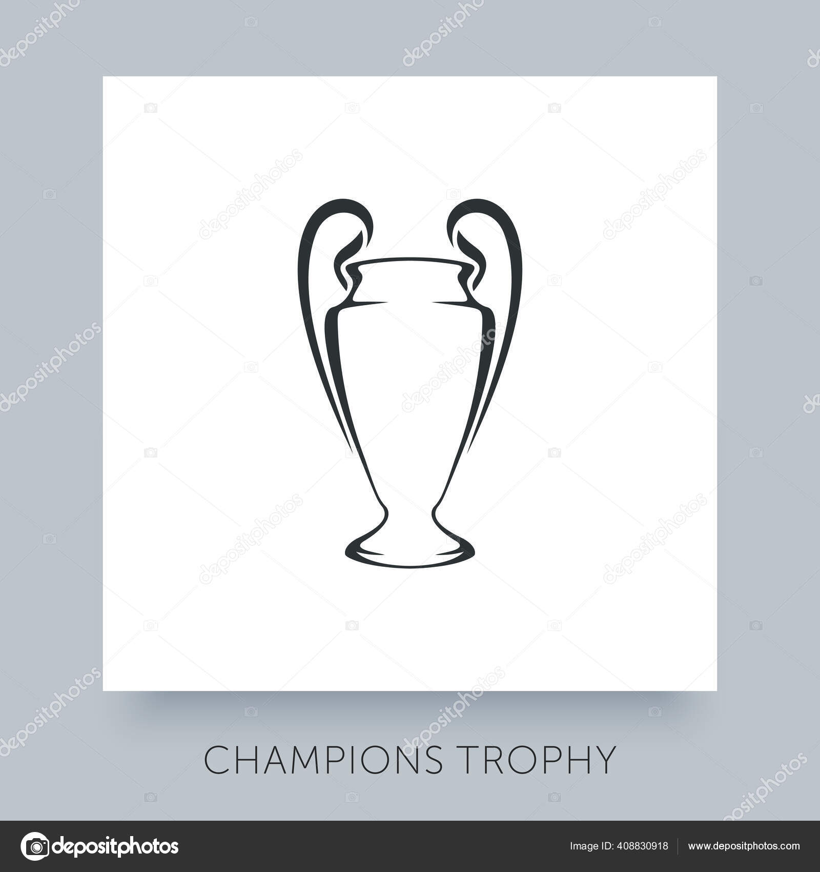 Champions League Trophy Icon vector de Stock