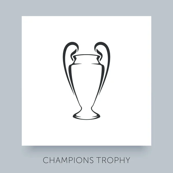 Trophée Football Europe Champion League Coupe Argent Championnat Football — Image vectorielle