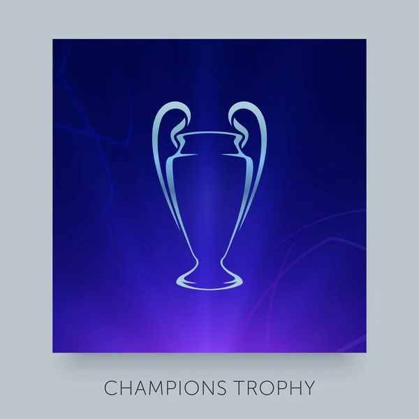 Trofej Fotbalové Ligy Mistrů Evropy Stříbrný Pohár Šampionátu Fotbale — Stockový vektor
