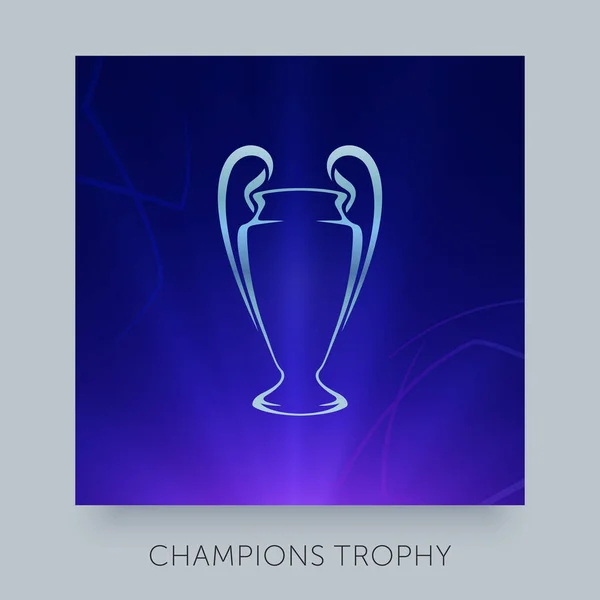 Trophée Football Europe Champion League Coupe Argent Championnat Football — Image vectorielle