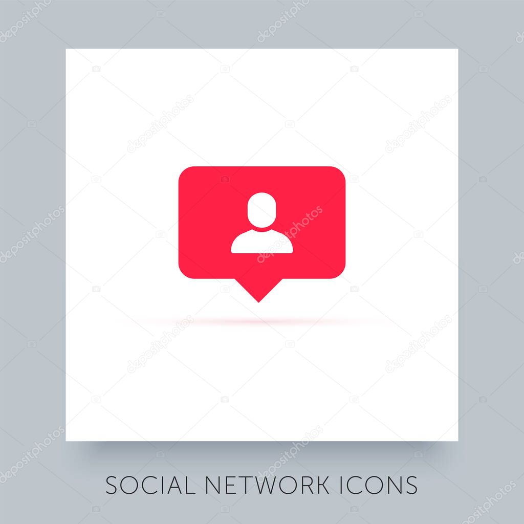 blankSocial network app icon. UX UI design tooltip element. Instagram notification vector icon. Symbol for web site and mobile application.