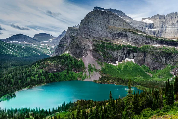 5011 Dramatischer Blick Auf Grinnell Lake Und Angel Wing Berg — Stockfoto