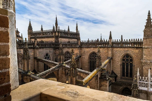 Giralda Kulesi 'nden görüldüğü üzere Sevilla Katedrali' nin mimari destekçileri.