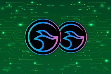 Manta network-manta para şifreli para birimi resmi dijital arkaplanda. 3d illüstrasyon.