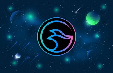 Manta network-manta para şifreli para birimi resmi dijital arkaplanda. 3d illüstrasyon.