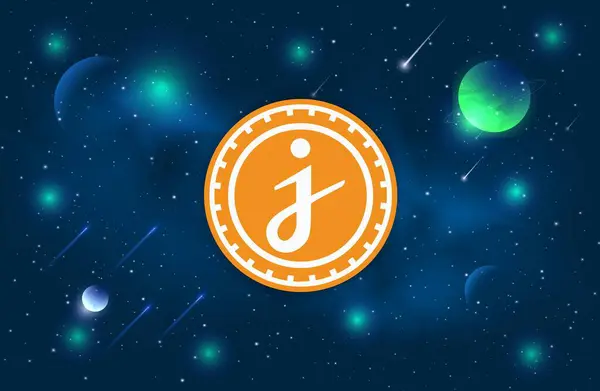 Jasmycoin Jasmy Virtuális Valuta Képek Digitális Háttérrel Illusztrációk Jogdíjmentes Stock Képek