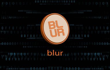 Dijital arkaplanda bulanık şifreli resimler. 3d illüstrasyon.