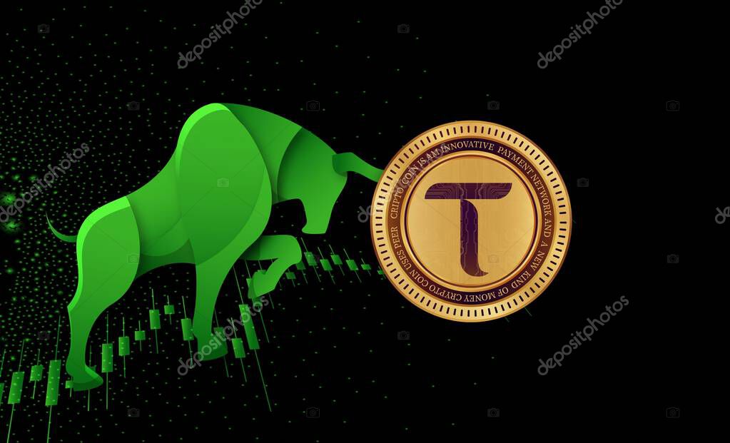 Bittensor-tao crypto currency images. 3d illustration. digital coins.