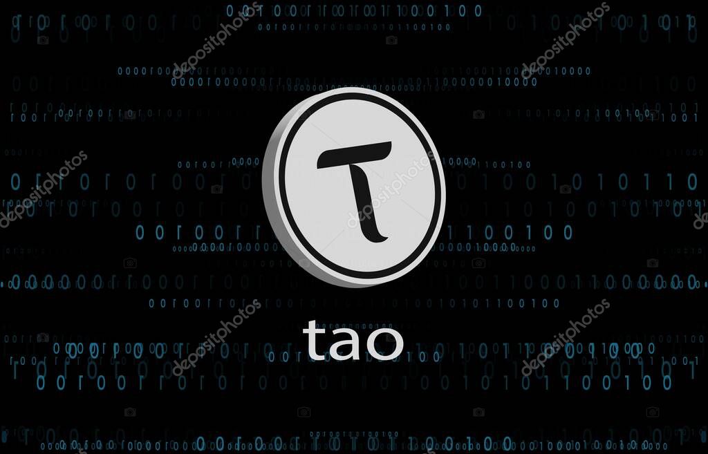 Bittensor-tao crypto currency images. 3d illustration. digital coins.