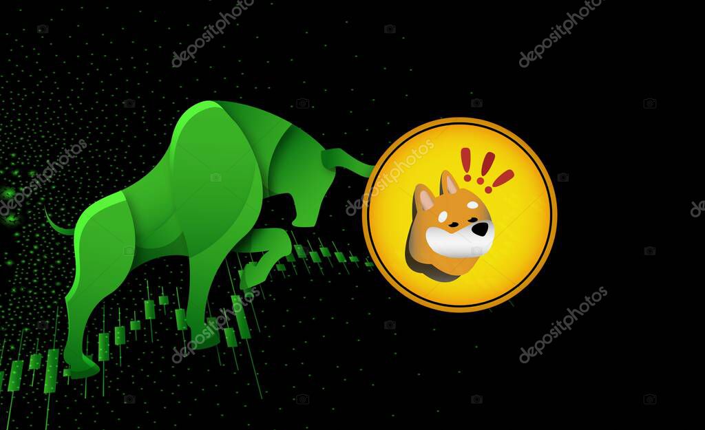 Bonk coin cryptocurrency image on digital background. 3d illustrations.
