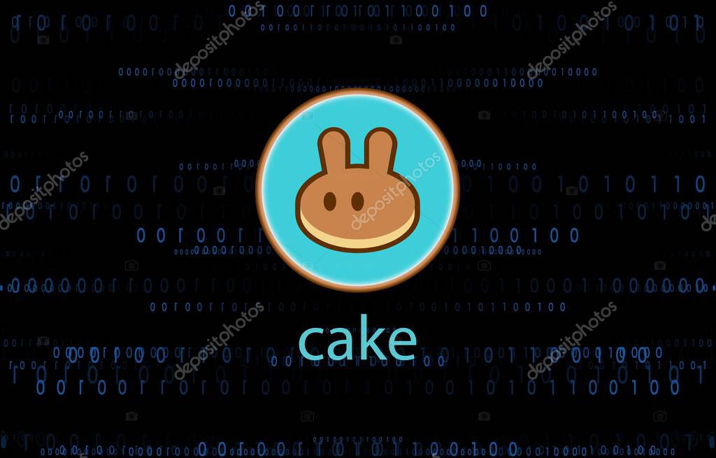 Images of the pancakeswap-cake virtual currency. 3d illustrations