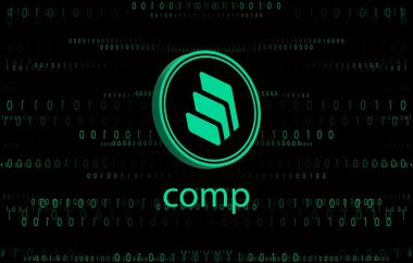 Dijital arkaplanda bileşik şifreli para birimi görüntüleri. 3d illüstrasyon.