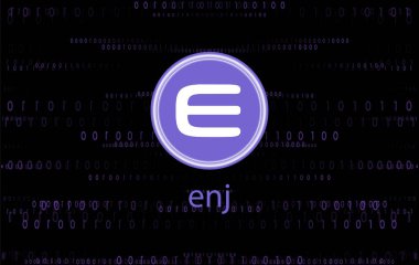 enjin-enj sanal para biriminin dijital arkaplan resmi. 3d illüstrasyon.