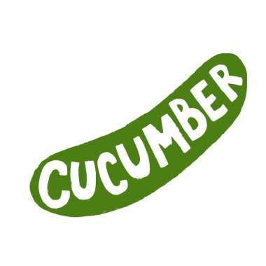 Amblem, Logo, İmza veya Rozet İçin Taze Salatalık Sebzesi. Huysuz El kaba taslak çizim