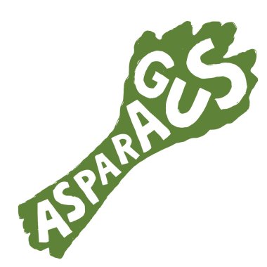 Amblem, Logo, İmza veya Rozet İçin Taze Kuşkonmaz Sebze. 