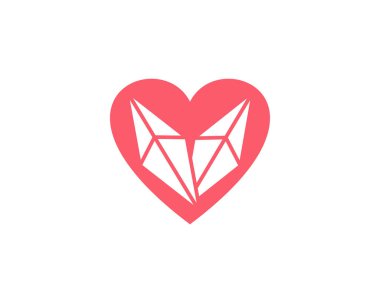 Love Diamond logo tasarım vektör şablonu, Creative Diamond logo konsepti