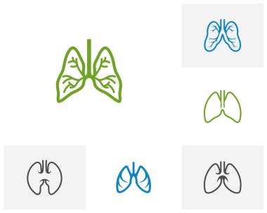 Ciğerler Logo Şablon Tasarım Vektörü, Amblem, Tasarım Konsepti, Yaratıcı Sembol, Simge Simgesi, Simge