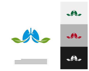 Doğa Akciğerleri Logo Şablon Tasarım Vektörü, Amblem, Tasarım Konsepti, Yaratıcı Sembol, Simge Simgesi, Simge