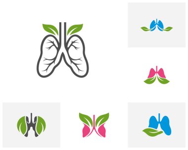 Doğa Akciğerleri Logo Şablon Tasarım Vektörü, Amblem, Tasarım Konsepti, Yaratıcı Sembol, Simge Simgesi, Simge