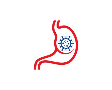 Mide Virüsü logo şablonu, yaratıcı mide logosu tasarım kavramları