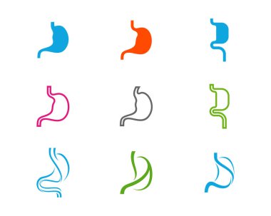 Mide logosu şablonu seti, yaratıcı mide logosu tasarımı kavramları