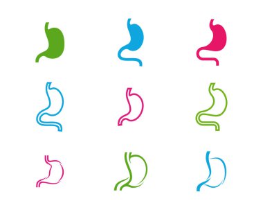 Mide logosu şablonu seti, yaratıcı mide logosu tasarımı kavramları