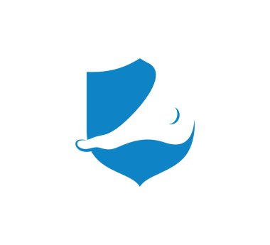 Shield Foot logo vektör şablonu, Ayak Logosu Yaratıcı tasarım kavramları