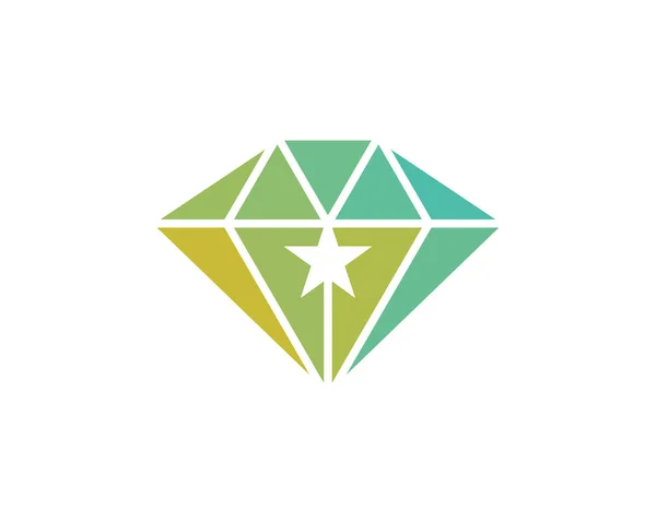 Diamond Star Logo Design Vektorvorlage Creative Diamond Logo Konzept — Stockvektor