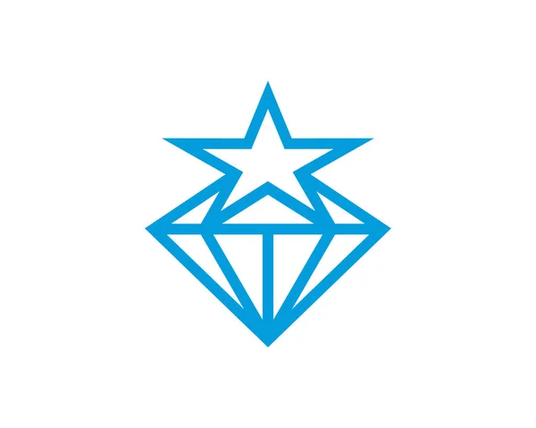 Diamond Star Logo Design Vector Template Creative Diamond Logo Concept — Stock Vector